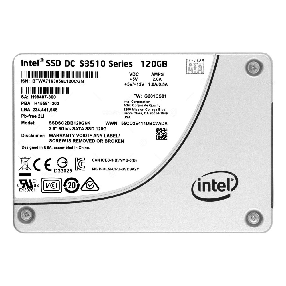 SSDSC2BB120G6K INTEL SSD 2.5" 120GB SATA 6GB/S S3510 SERIES H99407-300
